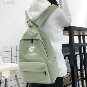 Multi-function Bags Daisy Printed Backpack Unisex Small School Bag Suitable for Youth Fashion Canvas Portable Travel Student yq240407