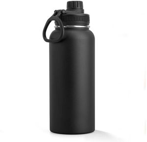 Bottiglia d'acqua isolata 1000 ml 32 once in acciaio inossidabile a doppia parete larga sport con coperchio a mano a perdita 240407
