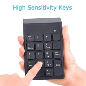 Klawiatury Mini bezprzewodowa klawiatura numeryczna 2.4GHz Numpad 18 Klawisze Digital Pave Numpad dla rachunkowości Tablety laptopowe tablety notebookowe