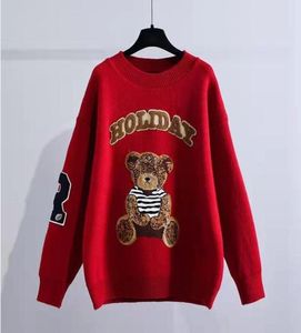 Noel Küçük Ayı Bury Sweater için Tatlı Gösteriler Gevşek Allmatch Women039s Jumper Sonbahar Kawaii Clothes9295209