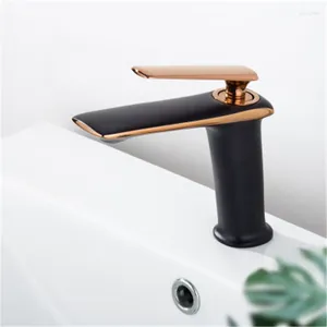 Bathroom Sink Faucets Basin Faucet Luxury White Gold Finished Tap Cold& BathroomSink Mixer Water Taps Brass Black