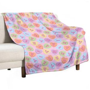 Blankets Conversation Hearts Throw Blanket Camping For Baby Fluffy Thermal Travel