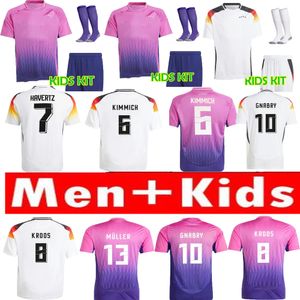 24 25 25 Germanys Classic i dobrze wyglądająca koszulka piłkarska Havertz Brandt Sane Narodowa drużyna piłkarska Jersey Men Kit Kids ustawiony do domu biały na wyjeździe Purple Gnabry Muller Hofmann
