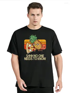 Men's T Shirts Shhh No One Needs To Know Pineapple Pizza Fruit T-shirt Funny Aesthetic Tshirt Men Cotton Shirt Streetwear Graphic Tees