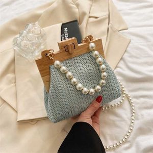 Wieczorne torby plażowe torebka na pojedyncze torebkę Crossbody Crossbody tkana temperament wakacje Perl Pearl Nisza letnia trend