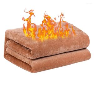 Blankets EU Single Fleece Heated Blanket Wearable Winter Warm Throw Comfy Flannel Heating Intelligent Lap