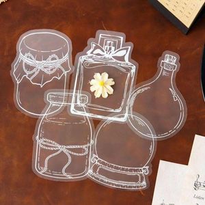 Fönsterklistermärken 5 mönster diy glas flaska scrapbooking dekorativa blommor hantverk klistermärke konst transparent dekor bokmärken torkad c9v3