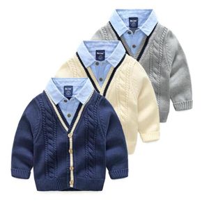 2019 Spring Boys Cable Knit Sweater Cardigan Inverno Inverno Kids Coot Kentwear Collar Collar Children039s Jackets8670018