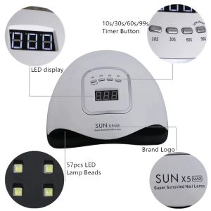Rests Sun X5 Max 114w Dual Uv Led Nail Lamp Nail Dryer Gel Polish Curing Light with Bottom 30s/60s/99s Timer Lcd Display