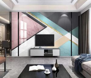 Tapety niestandardowe marmur minimalistyczna geometria po mural tapeta sypialnia do dekoracji salonu sofa