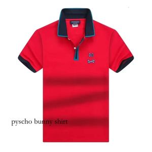 Summer Psy Bunny Men Polo Shirt Fashion Print Skull Lapel Oddychaj swobodny koszulki Topy Slim Fit Oddychanie dla zwierząt Druku Krótki rękaw Hip Hop Mens T Shirts 739