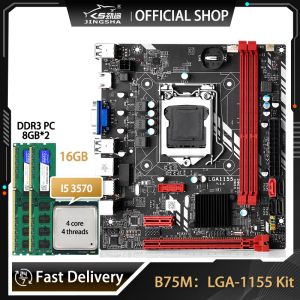 Cases Jingsha B75 1155 Socet Pc Motherboard Gaming Kit with Intel I5 3570 2*8gb Ddr3 Plate Placa Mae Lga 1155 with Processor and Memor