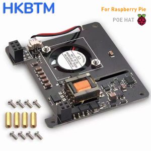 Веб -камеры HKBTM POE HAT для Raspberry Pi, IEEE802.3AF Стандартный соответствующий, 5 В 2,4A вывод и 25x25 мм охлаждающий вентилятор для Raspberry Pi 3b+/4b