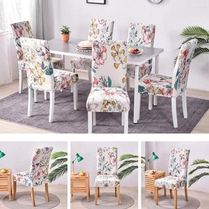 Chair Covers Pastoral Style Dining Cover Elastic Floral Print Armless Cushion Home Wedding El Restaurant Office Seat