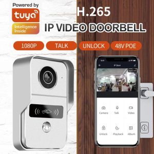 Campainhas 1080p Tuya Smart Video Doorbell Video Wireless Intercom Door Bell com câmera 1080p Wi -Fi Wireless Smart Doorbell Câmera