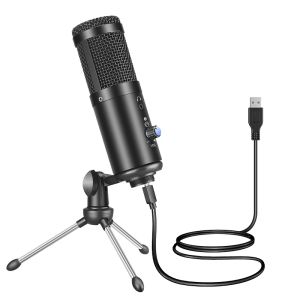 Mikrofone USB Microfon Studio Professional Kondensatormikrofon für PC -Computer -Aufzeichnung Streaming -Gaming -Video Karaoke Sanging Mic