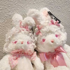 映画テレビのぬいぐるみkawai Rabbit Rabbit Plushe Toy Lolita Styles Bear Rabbit人形詰めた動物バニーソフトキッズおもちゃ女の子の誕生日クリスマスギフト240407