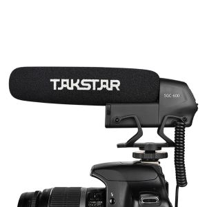 Mikrofonlar Takstar SGC600 Av tüfeği Mikrofon Süper Kardiyoid Mini Kondenser Mikrofon DSLR DV Cep Telefonu Fotoğrafta Röportaj Uygulamasında