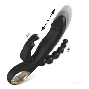 Vibratore di spinta del coniglio per le donne stimolatori telescopici automatici di clitoride a GSPOT femmina Masturbazione sesso giocattoli sessuali Donna Adulti 240326