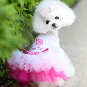 犬のアパレルサマーペットレースプリンセスドレススイートパピーの綿綿