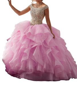 Новый розовый патту для взрослых платьев Quinceanera можно настроить обратный воротник ремня, завернутый в мешок для хлеба в марле.