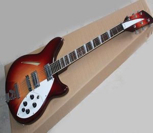 Whole Crimson Electric Guitar Semihollow 2入力2ピックアップローズウッドスケールホワイトシールドカスタマイズされたサービス8832029