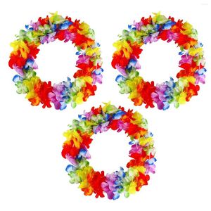 Dekorativa blommor 3st 3m tropiska konstgjorda blomma heminredning luau festornament inomhus utomhus hawaiian lei garland hängande sommar