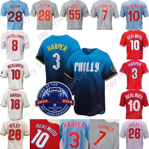 2024 City Connect 20th Patch Jersey Harper Trea Turner J. T. Realmuto Ranger Suarez Alec Bohm Kyle Schwarber Stott Chase Utley Castellanos Marsh Nola Wheeler Pache