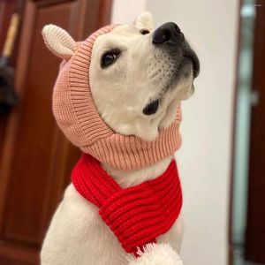 Dog Apparel Hat Winter Medium And Large Quirky Head Cover Knitted Warm Windproof Dust Reducing Noise To Protect Pet Ears