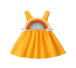 Girl039s Kleider Designer Kleidung Kinder Kleinkind Baby Mädchen Cartoon Regenbogen ärmellose Halfterkleid Aline Sundress One Piece Out3189271