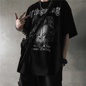 Men's T-Shirts T Shirt for Men Dark Cross Print T-shirts Gothic Fashion Casual Oversized Harajuku Hip Hop Short Sleeve Tees Baggy Tops H240407