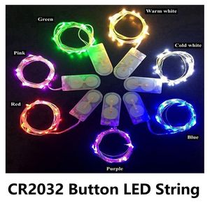 LED Copper Draht -Saite Lichter CR2032 Button Cell Battery Reis String Light 2m 20LED Fairy Light für Weihnachten Hochzeitsdekoration5860558