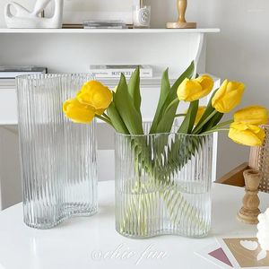 Vaser vas ornament vardagsrum blommor arrangemang glas högklassig känsla av nettokändis ljus lyx hydroponics transparent