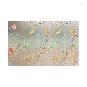 Window Stickers H55A Privacy Film Bird Decorative Frosted Glass Static Cling Bathroom For Door Home Decorations