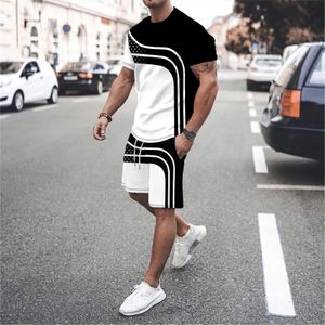 Uomo per binari a maglietta di lusso Set da 2 pezzi Sport 3D Sport Short Short Round Neck Style Cashy Allmatch Allmatch Allmatch Summer 240407