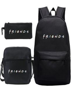 Backpack 3 PcsSet Friends Backpacks Teens Back To School Shoulder Bag Pencil Case Prints Knapsack For Teenagers Girls Boys7374157