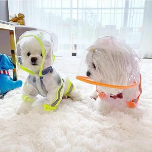 Hundekleidung Haustier Regenmantel Fluoreszenz Transparent Frosted Vierbeiner wasserdichtes Vollverpackung Teddy Kleidung mittelgroß