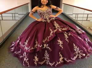 Elegancka bordowa suknia balowa w dużych rozmiarach sukienki Quinceanera Sukni