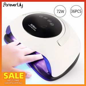 Vestidos sensor inteligente unhas unhas lâmpada unhas secador LED LED UV Lâmpada de gelo Manicure Pedicure Gel cura