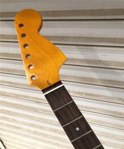 New Full scalloped Guitar Neck 22 Fret 255in Maple Rosewood fingerboard yellow gloss Big head8478876