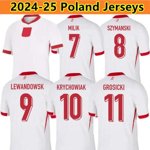 GH Kids Polen Soccer Jerseys Lewandowski Home Away 2024 Euro Cup Polska National Team Milik Piszczek Piatek Grosicki Krychowiak Zielinski Football Shirt Kit Men Men