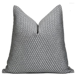 Travesseiro nórdico simples jacquard tampa de alta precisão Preto cinza cinza travesseiros decorativos listrados listrados na casa de cadeira de sofá de casa