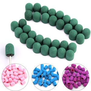 BITS 50PCS 13*19 mm frezowanie paznokci osłonki elektryczne plastikowe z gumową chwytakiem Drugek do polerowania narzędzie do polerowania