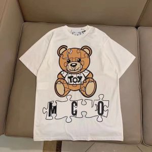 Designer damska t-shirt Summer nowa t-shirt czysty bawełniany trójwymiarowy kreskówkowy niedźwiedź luksusowy list haft krótkie rękawy dla mężczyzn i kobiet