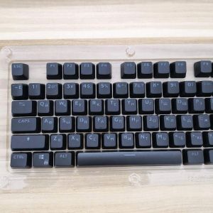 Tangentbord 104 KeyCaps Russian genomskinlig bakgrundsbelysning Keycaps för Cherry MX Keyboard Switch Q1JC