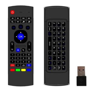 Tastiera x8 con microfono retroilluminato da 2,4 GHz wireless mx3 qwerty IR Modalità apprendimento Fly Air Mouse Control per PC Android TV Box MX3-M LL