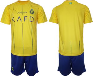 23 24 Al-Nassr Kafd Yellow Football Soccer Uniform Jerseys Shirts Fans Player Version Mens Kids Home Awat Kits Top Quality Soccer Jerseys Shirts