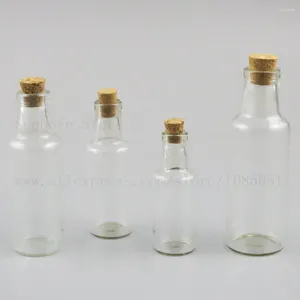 収納ボトル30 x 12ml 15ml 25ml 35ml透明なガラス希望ボトルバイアル結婚式のためのコルクドリフトジャー付きDIY装飾ギフトジャー