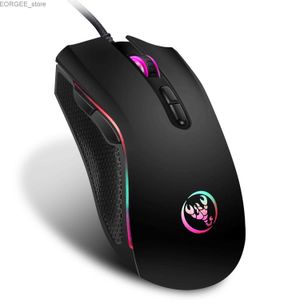 Möss High End Optical Professional Gaming Mouse med 7 ljusa färgledda backlampor och ergonomisk design 3200 DPI Lämplig för LOL CS -spelare Y240407