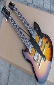 Ganz Neuankömmling G 1275 Doppelhals E -Gitarre Solid Mahagony BodyNeck in Sunburst 1012105609471